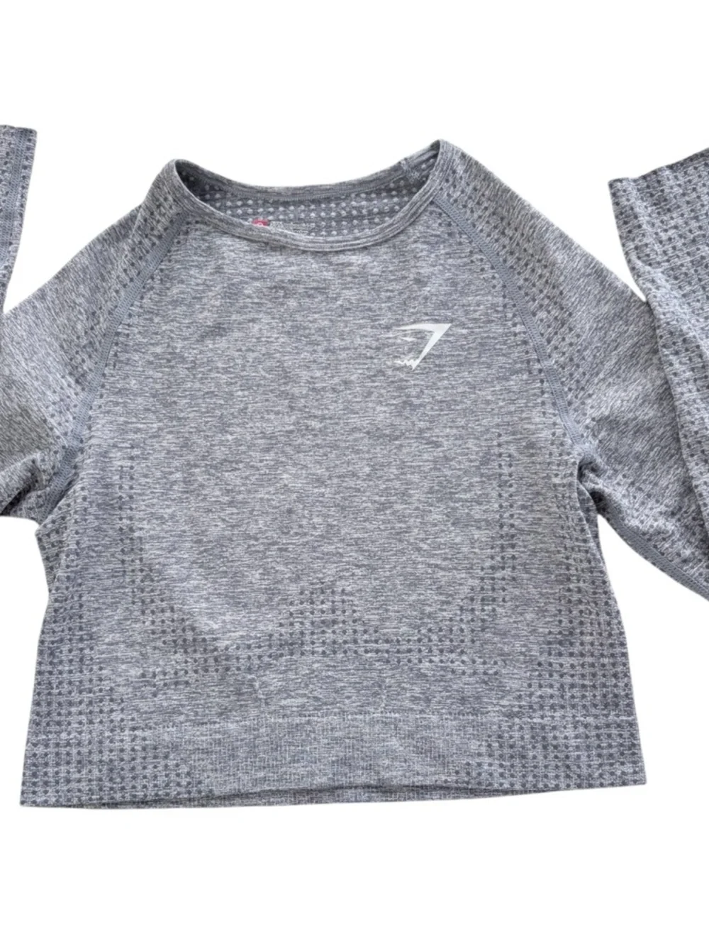 Gymshark Grey Seamless Crop Top and Leggings Set Sz Small EUC - Picture 7 of 15